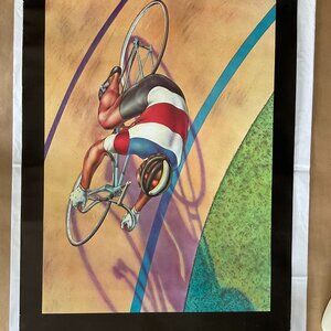 Rare Vintage Los Angeles 1984 Olympics (Aerial Biking Poster)